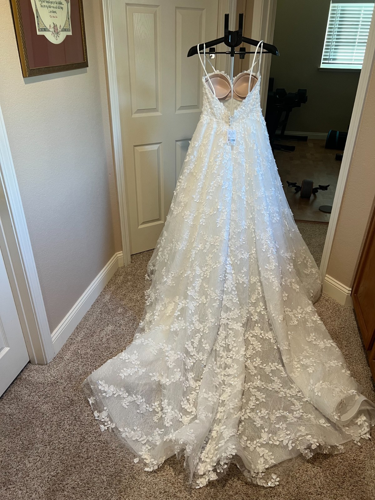 New Ivory Martina Liana Wedding Dress Ball Gown Size 10 3D Floral 1325
