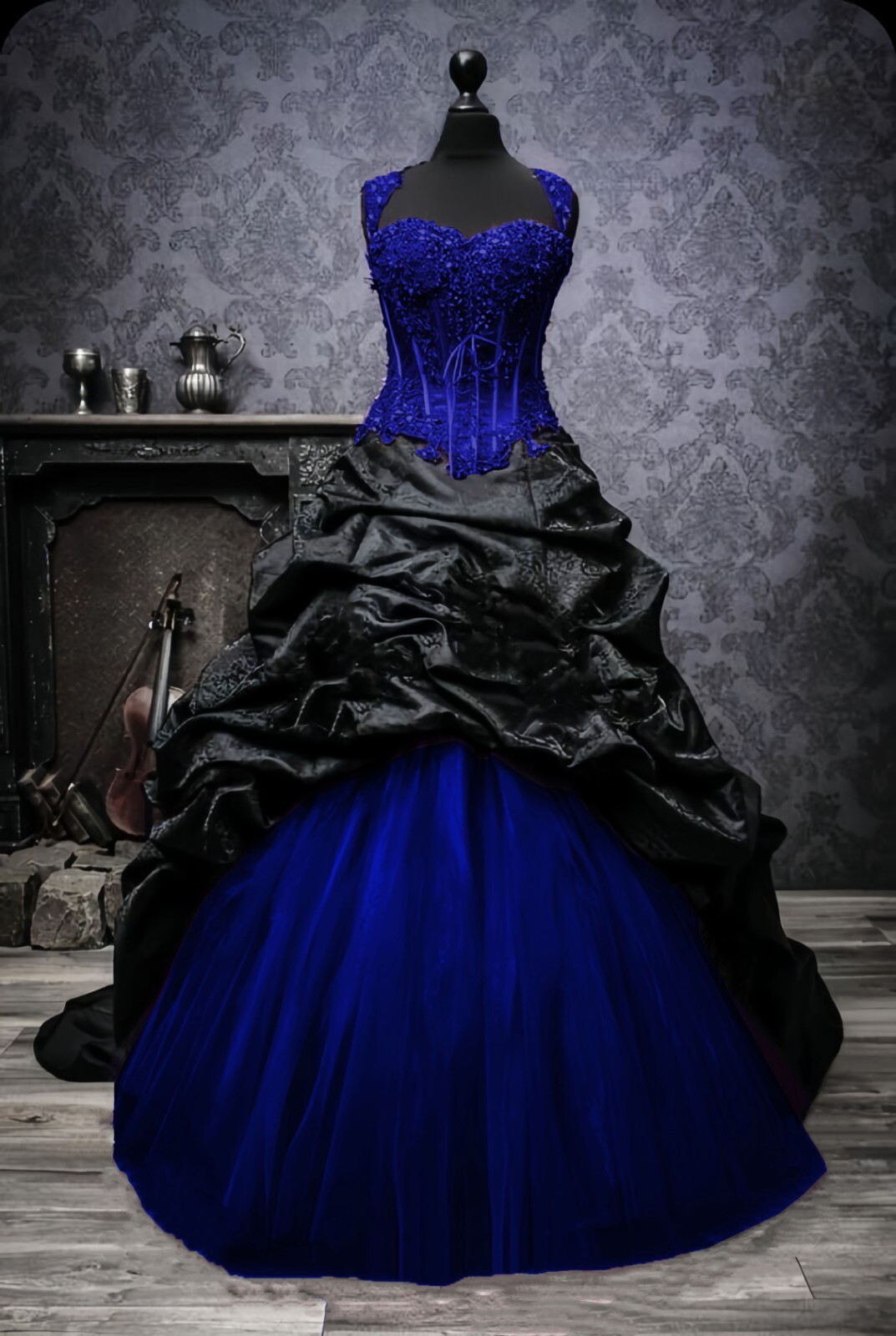 Vintage Gothic Wedding Dresses Victorian Black Jacquard Taffeta 1960s Ball Gowns