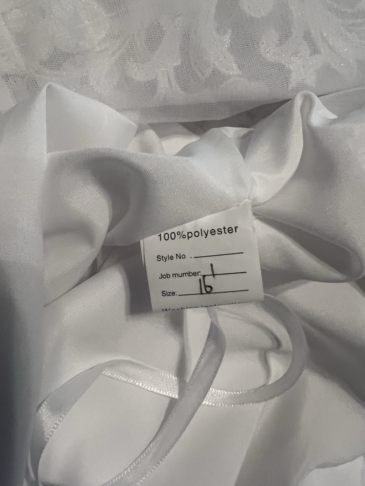 NEW Unbranded Long Sleeve V-Neck White Wedding Dress w/Lace & Illusion Bodice 12