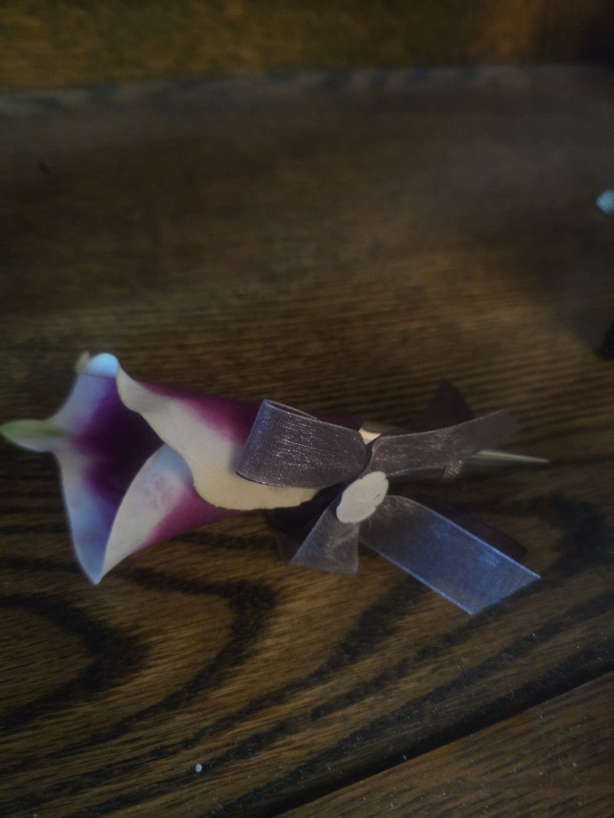 Purple And White Boutonniere With Sand Dollar