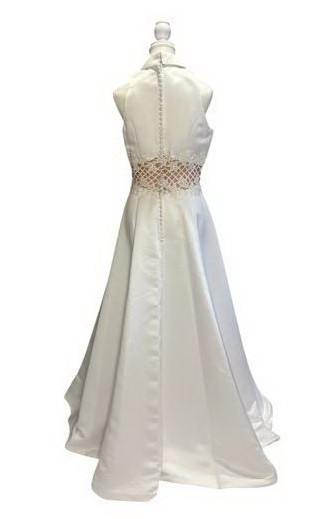 Venus Bridal White Embroidered Beaded Cut Out Illusion Wedding Gown Size 12 $350