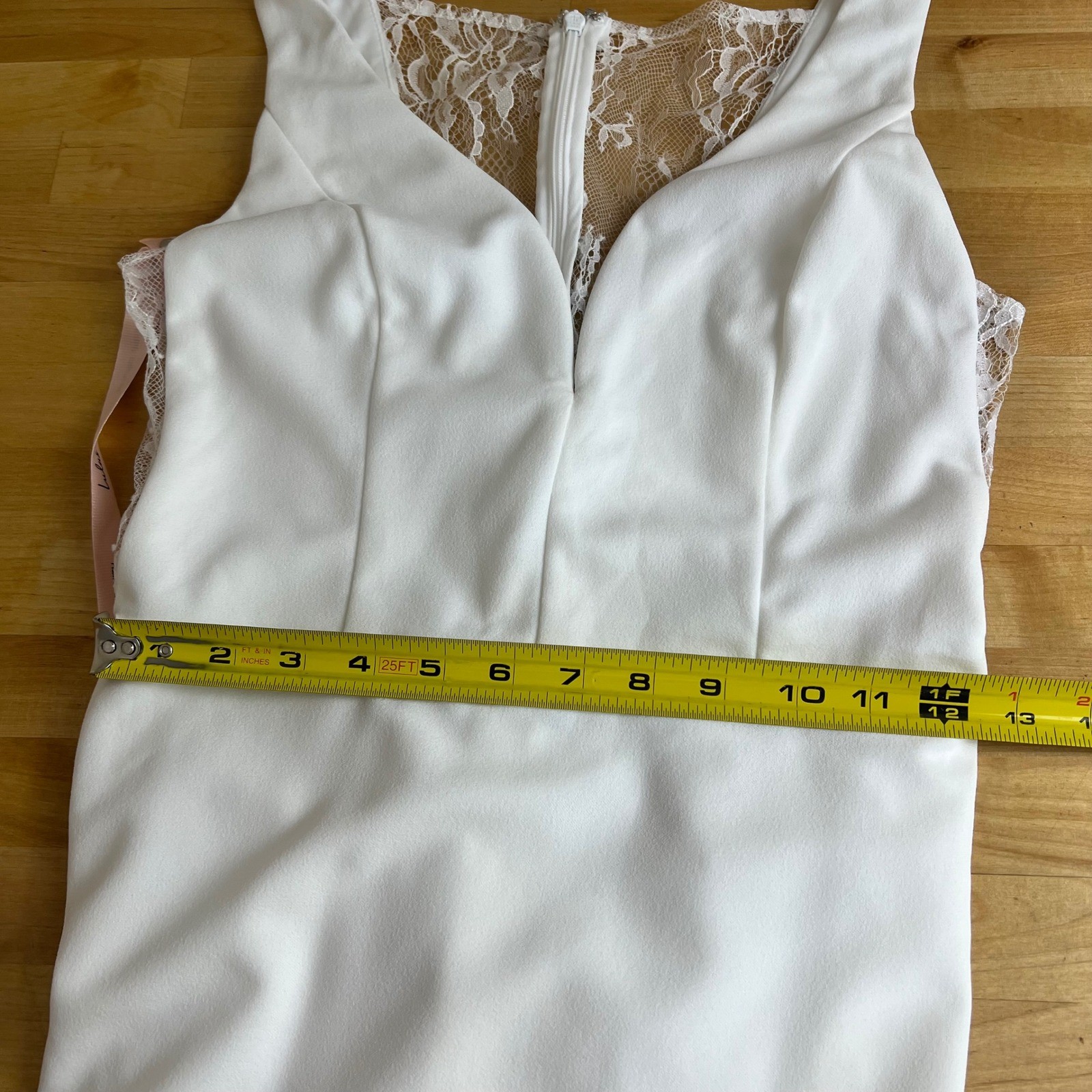 Lulus Wedding Dress White Lace Maxi Size Small New V-Neck Train Mermaid Buttons
