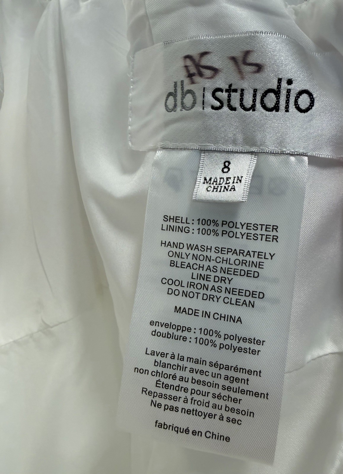 Women’s Wedding Dress Size 8 (My Size M) White