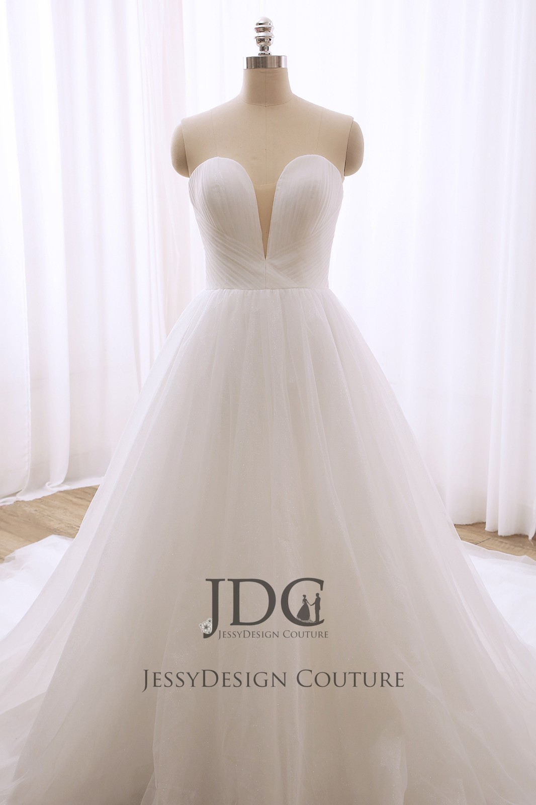 Chic glitter tulle wedding dress wedding dress ivory 32-60 lace up princess