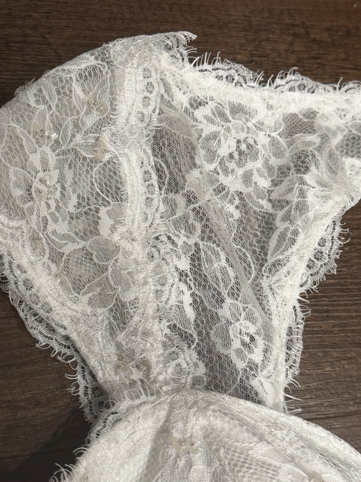Wedding Dress Ivory Sz 16 Romantic Chiffon Empire Waist A-line Lace Cap Sleeves