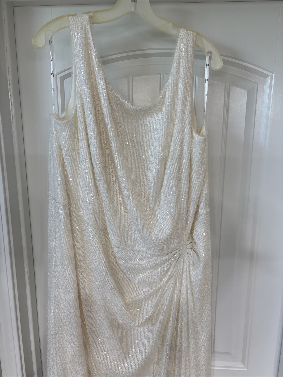 David’s Bridal Sequin A-line Scoop-Back Sequin Wedding Dress In Ivory