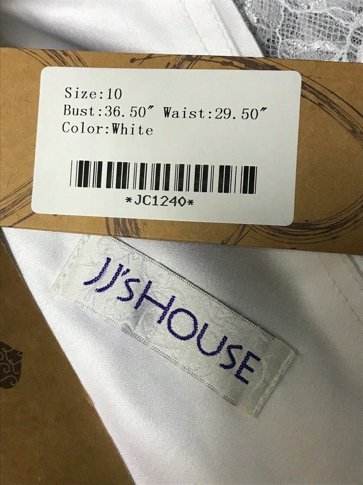 JJ’s House Train Tulle Wedding Dress V Neck 3/4 Sleeve White Ball-Gown Size 10 –