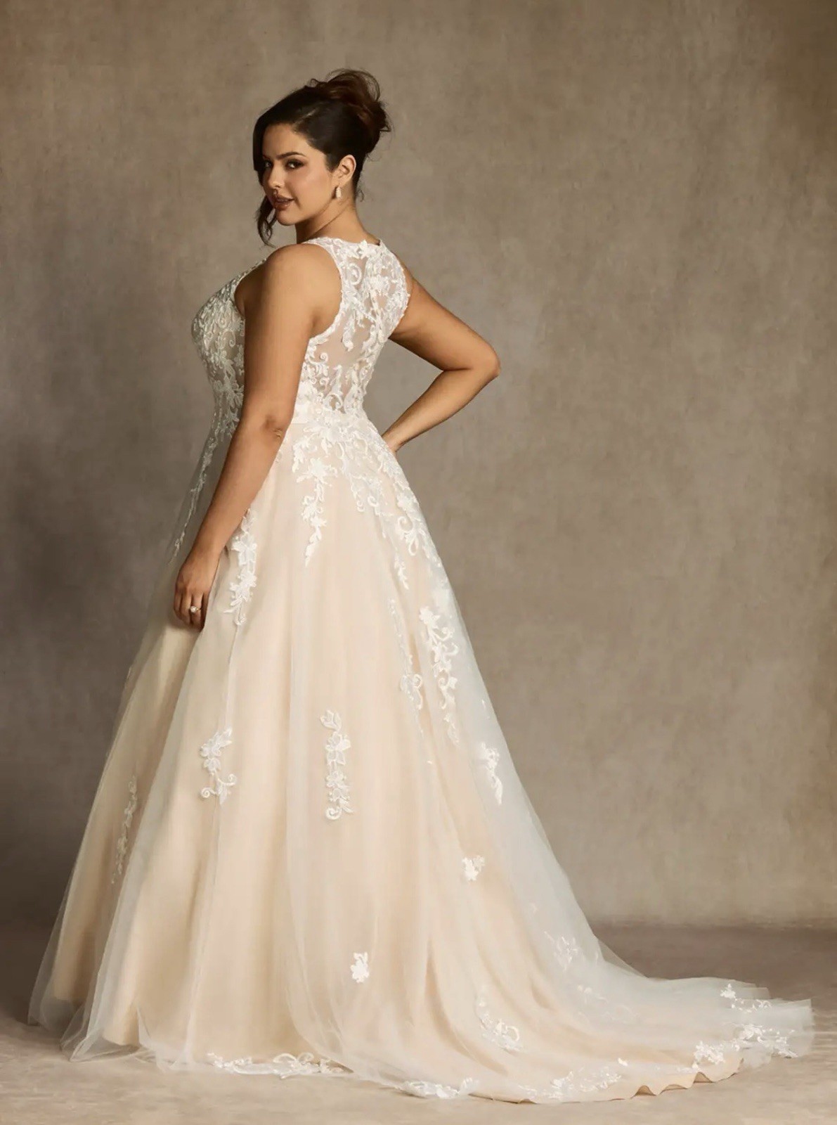 Azazie Melrose wedding dress , with cathedral train