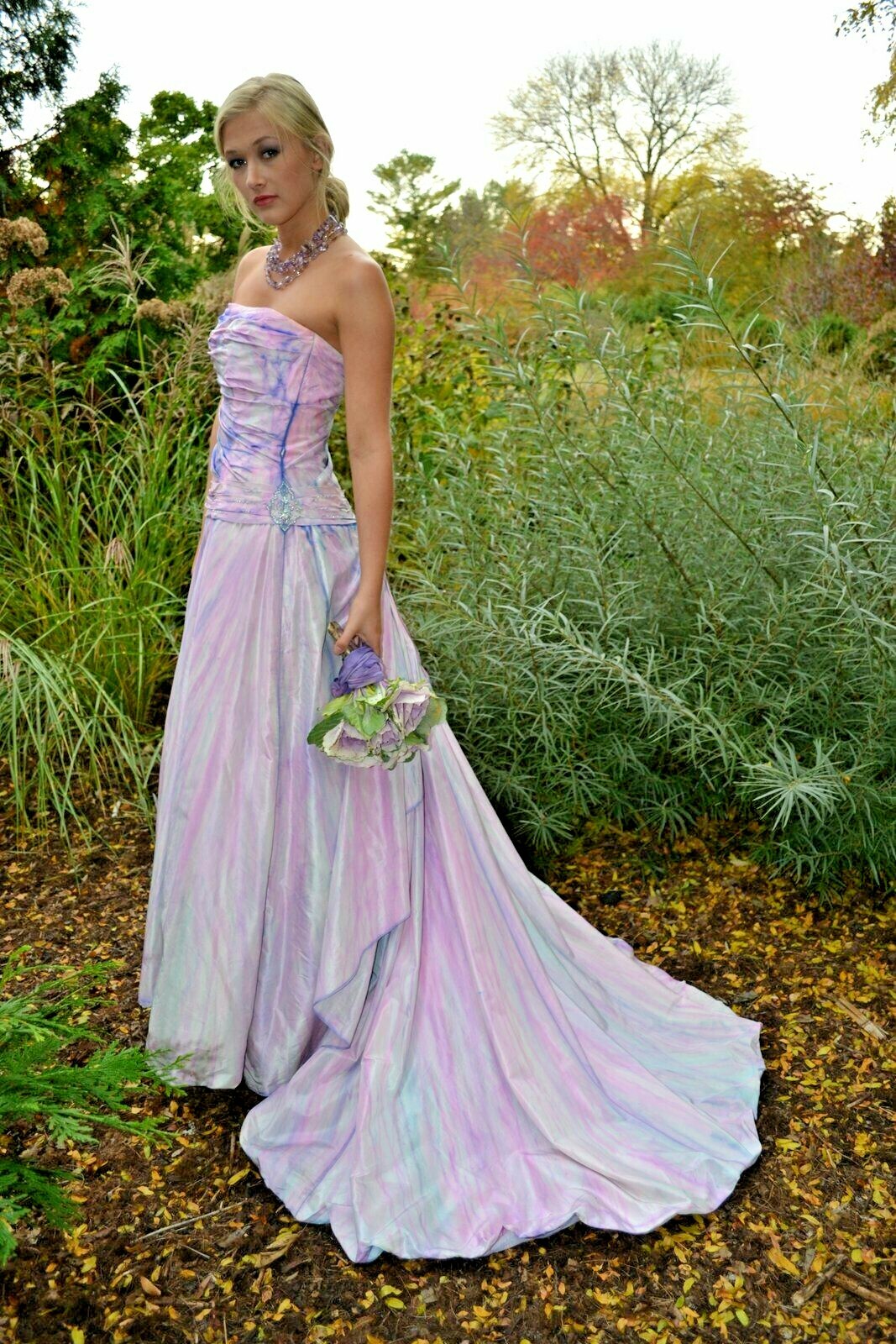 NEW Silk Beach Bohemian Wedding Dress corset Gown Blue white purple pink 6 8 10