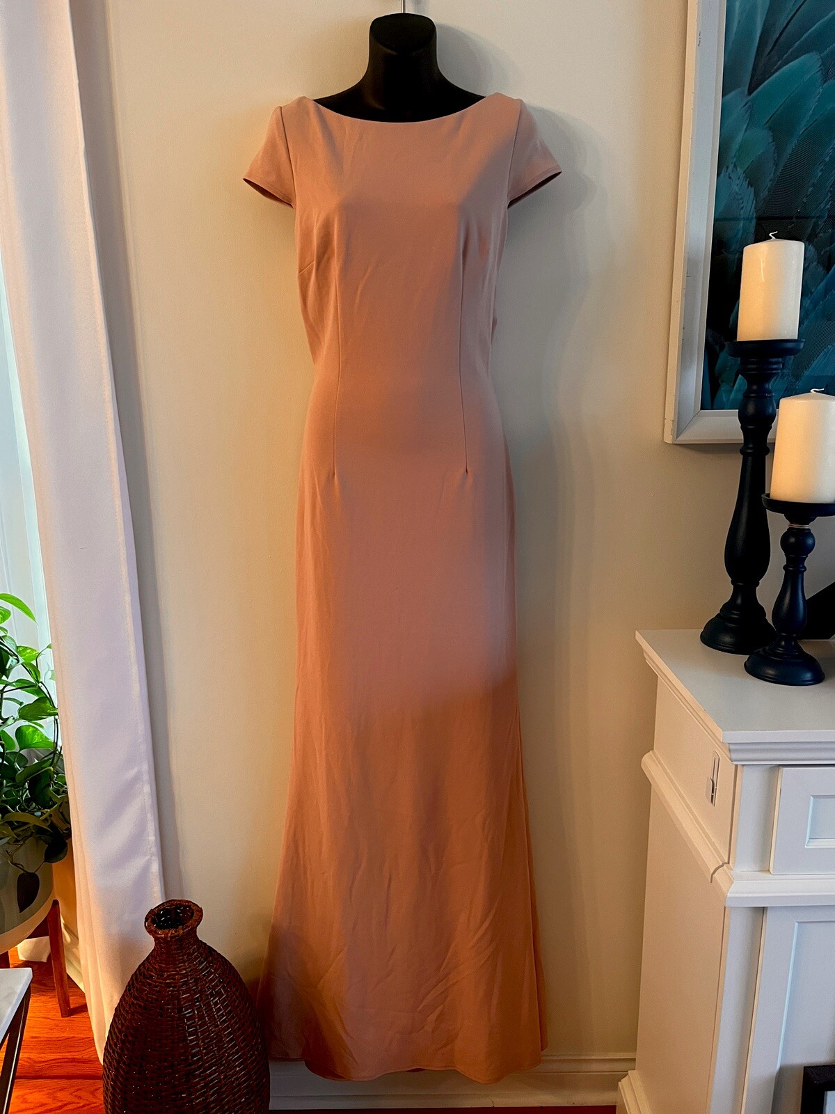 BHLDN Madison Maxi Dress Gown by Katie May Size 10 Pink Nude Grad Dress
