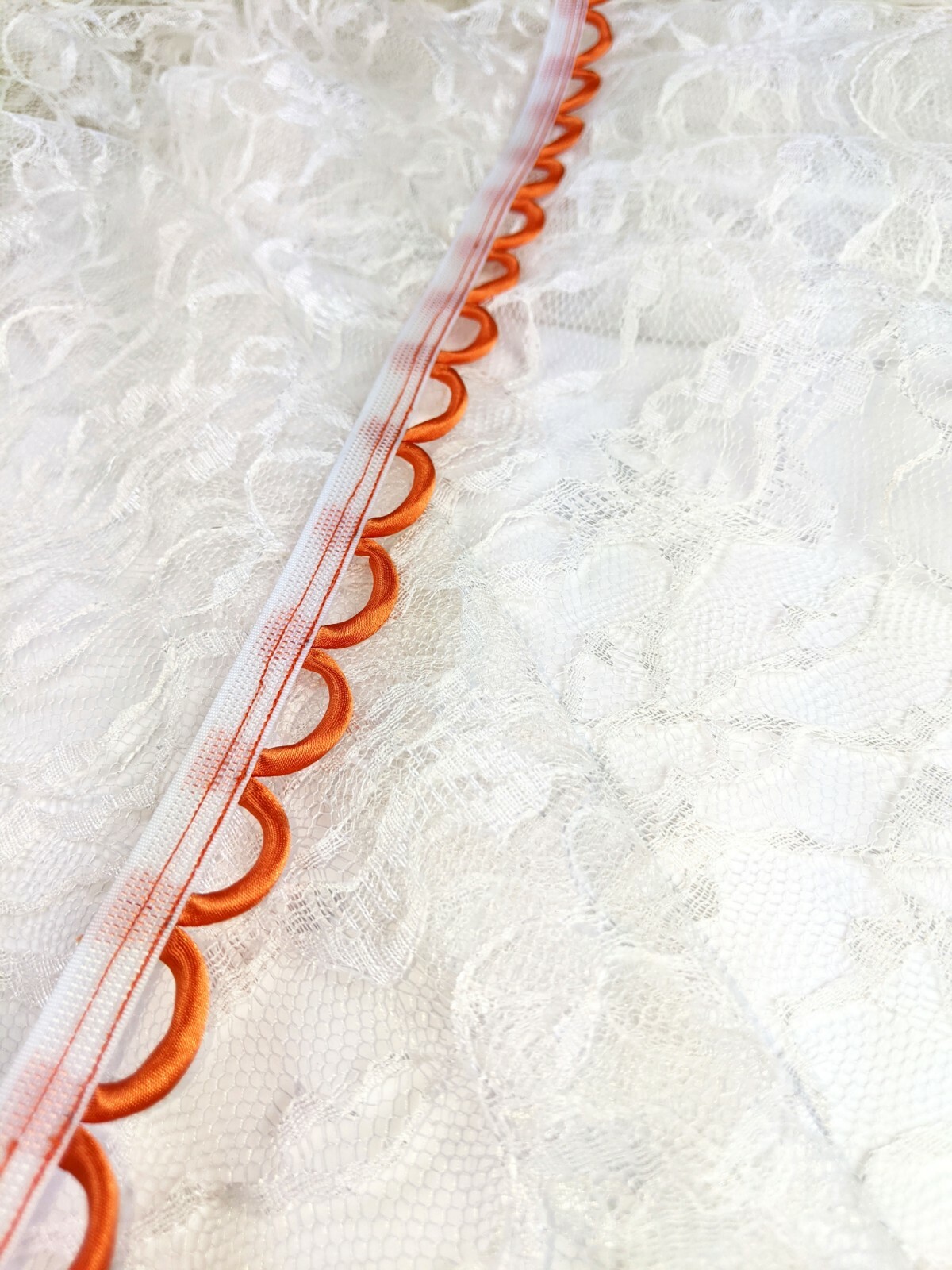 Orange Satin Corset Loops Lacing Looping Corset Back Lace-Up Zipper Replacement
