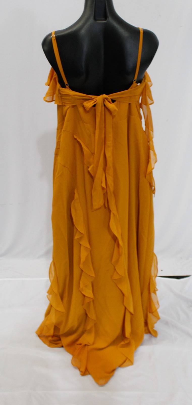 Azazie x Barbie Women’s Sheath Bow Chiffon Dress AP2 Butterscotch Size: A16
