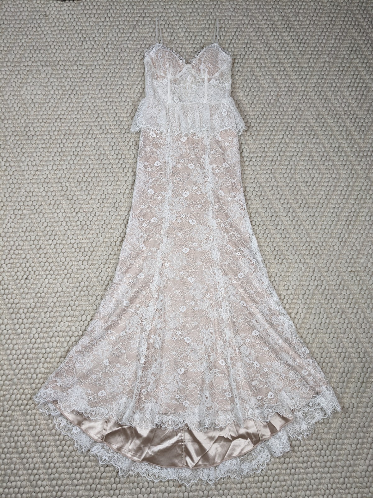NWT by Watters Marmelade Illusion Lace Wedding Dress White Sz 4