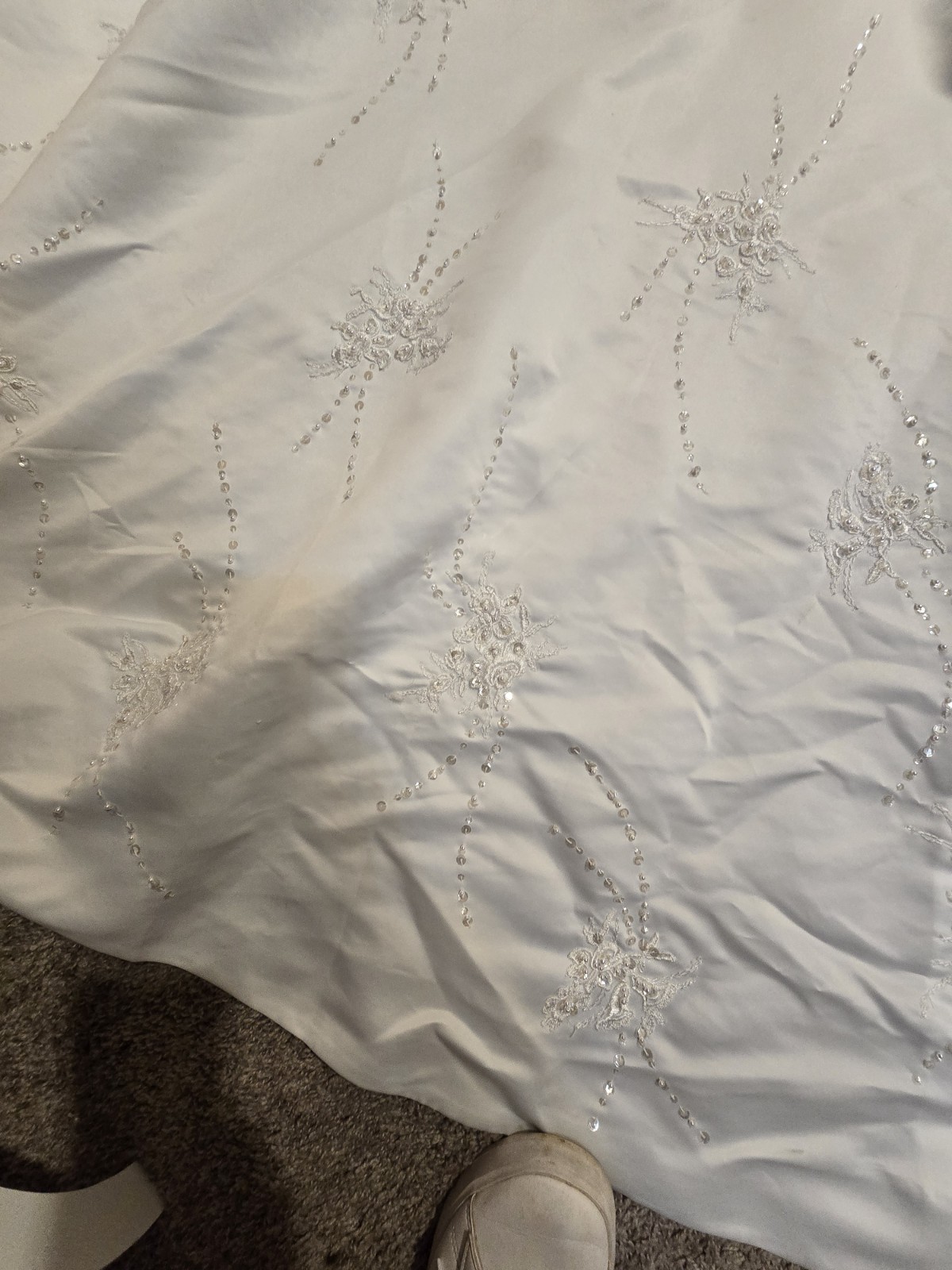 White Off-Shoulder Wedding Gown