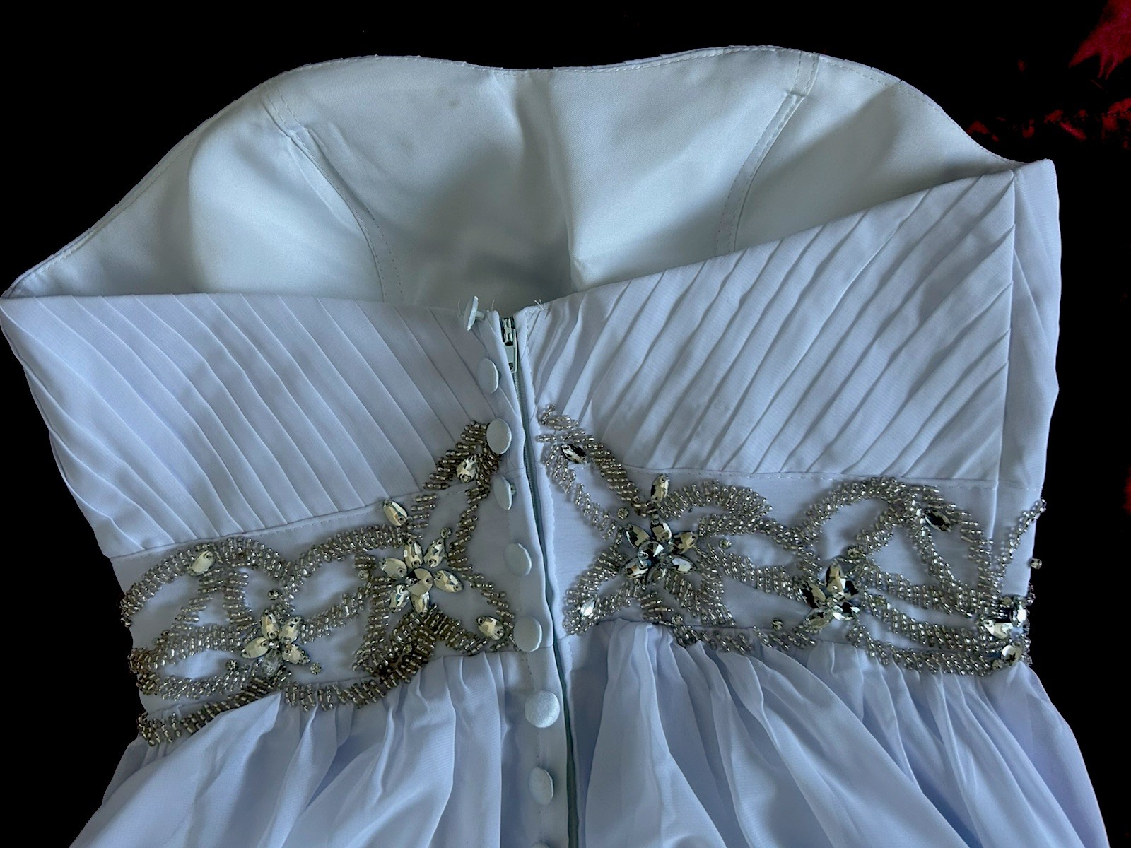 Wedding dress white size 36 S A-line strapless beading New