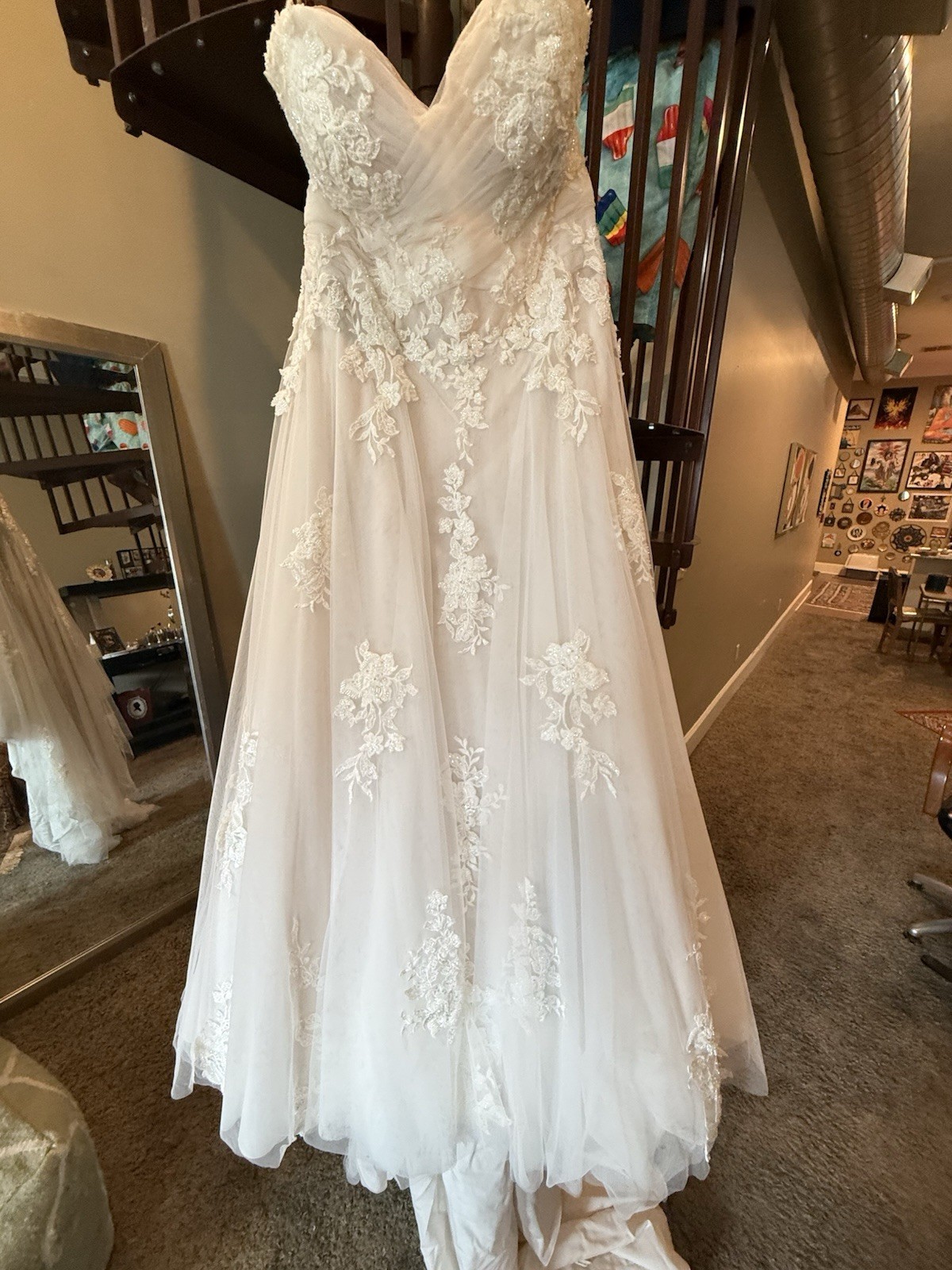 Morilee by Madeline Gardner A-Line Sweetheart Ivory Lace Tulle Dress 20