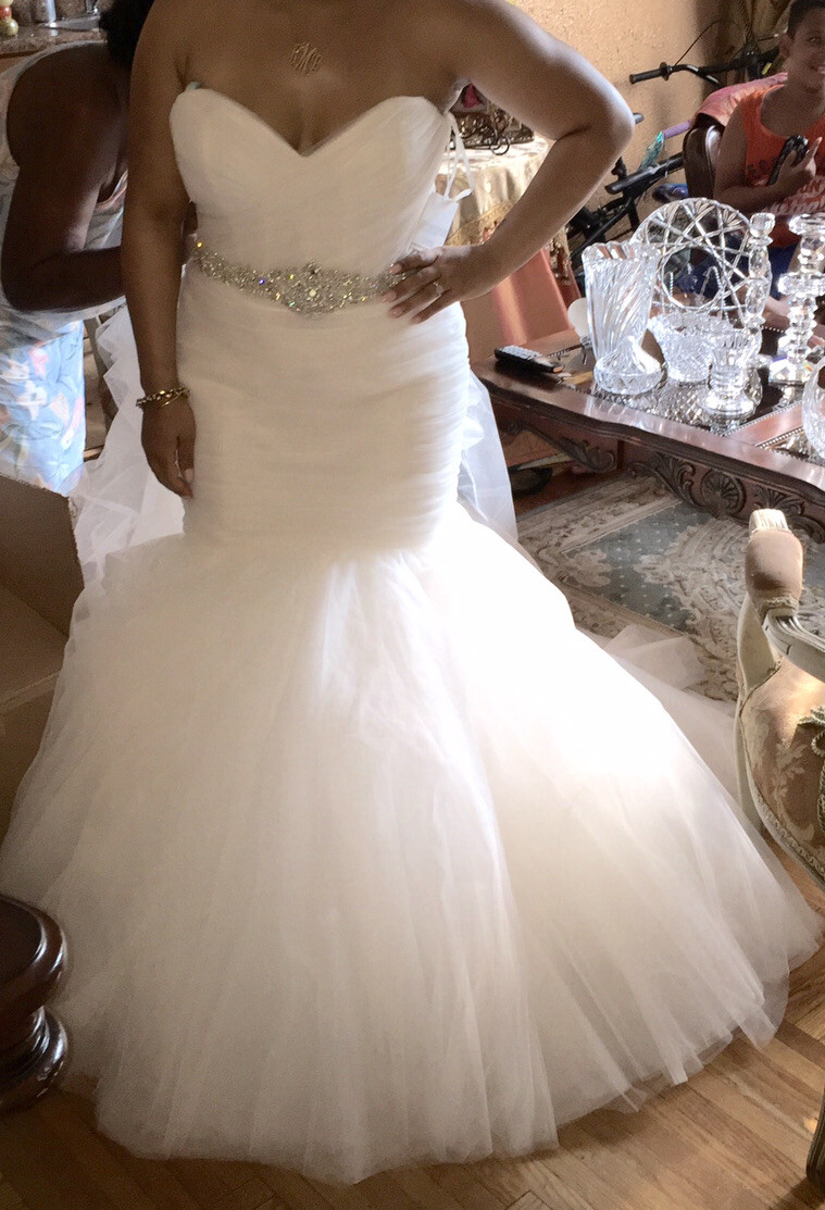 Kenneth Pool By Amsale Charlize Ivory Tulle Wedding Dress Bridal Sz 12/ Street 8