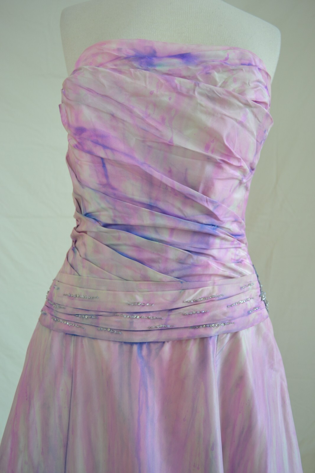 Bohemian Beach Wedding Dress Silk Pink blush White purple 6 8 10 corset med larg