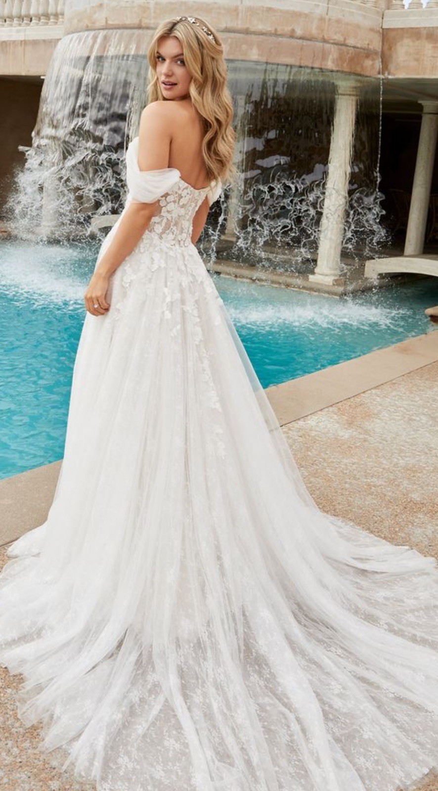Casablanca Bridal Wedding Dress 2455 Mae Strapless Ivory Lace Sheer Train NWT