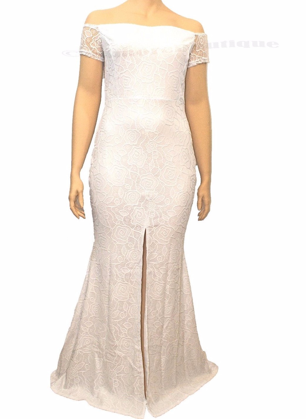 Plus Size Off Shoulder Lace Gown Wedding Gown White or Pink Dress XL XXL XXXL