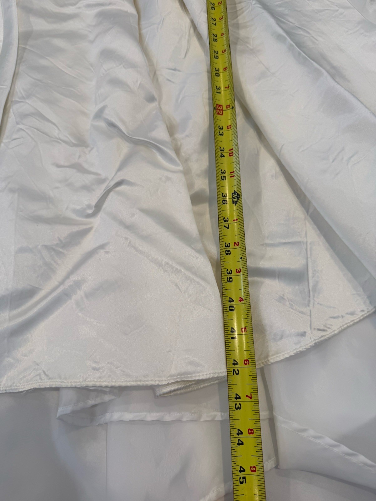 Beach Vintage White Satin Custom Made Strapless Bridal Dress Zipper Small