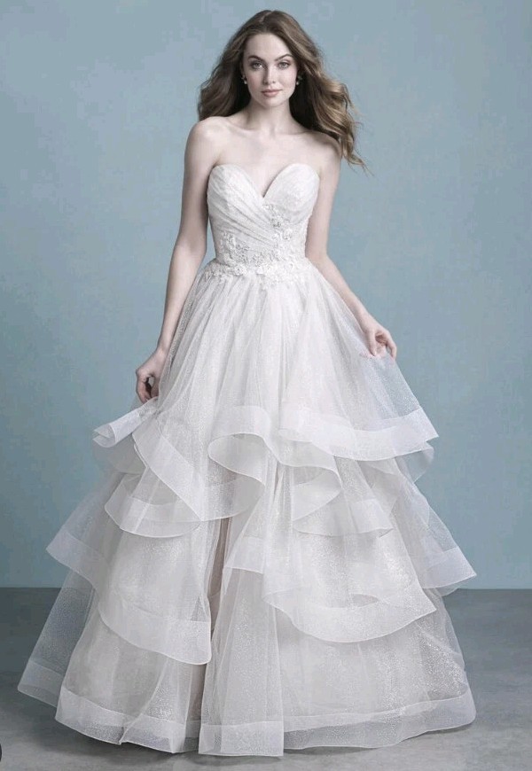 Allure Couture Style 9777 Sz 12 Sopsticated Shimmer Princess Wedding Gown