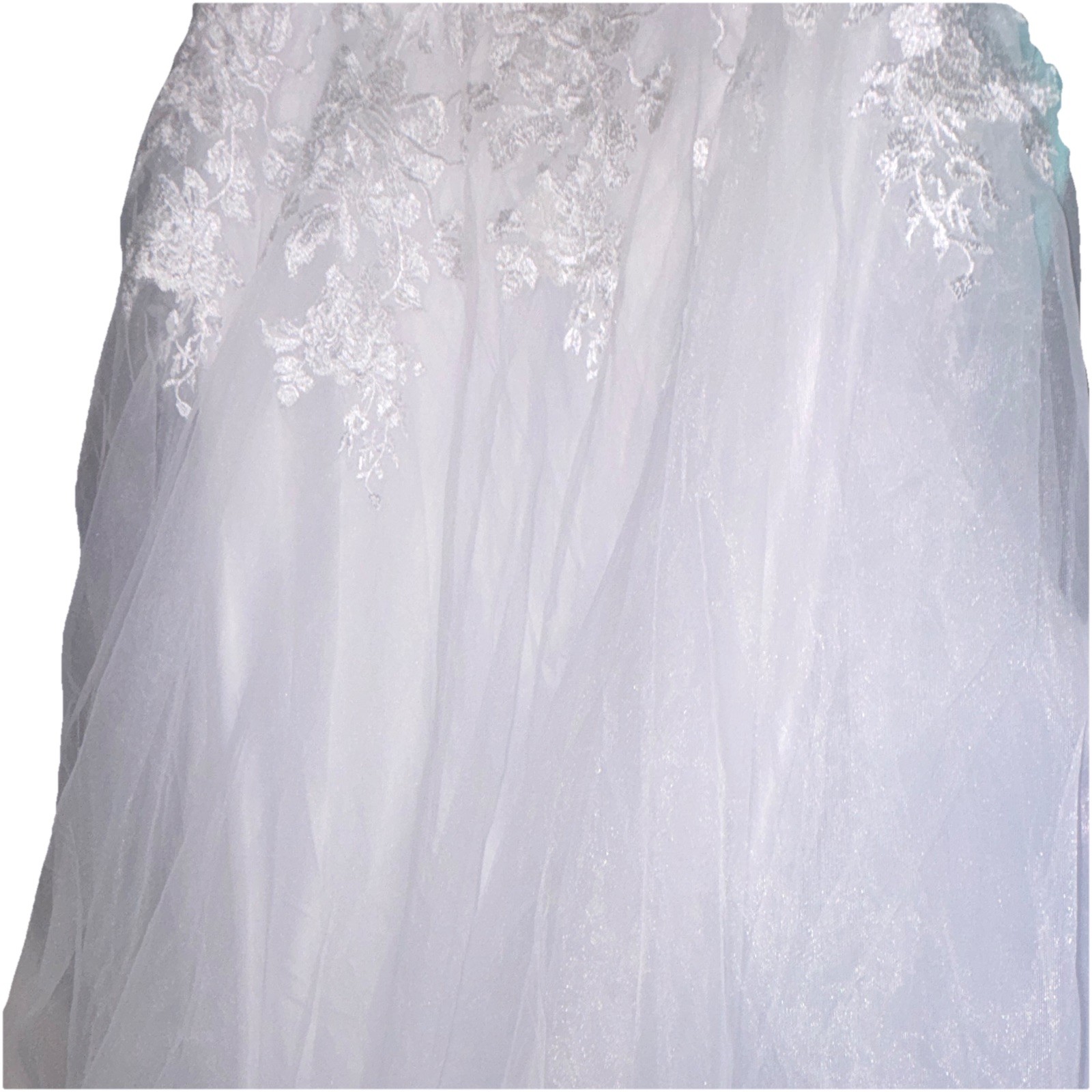 White Lace V-Neck Sleeveless A-Line Full-Length Wedding Dress Button Back