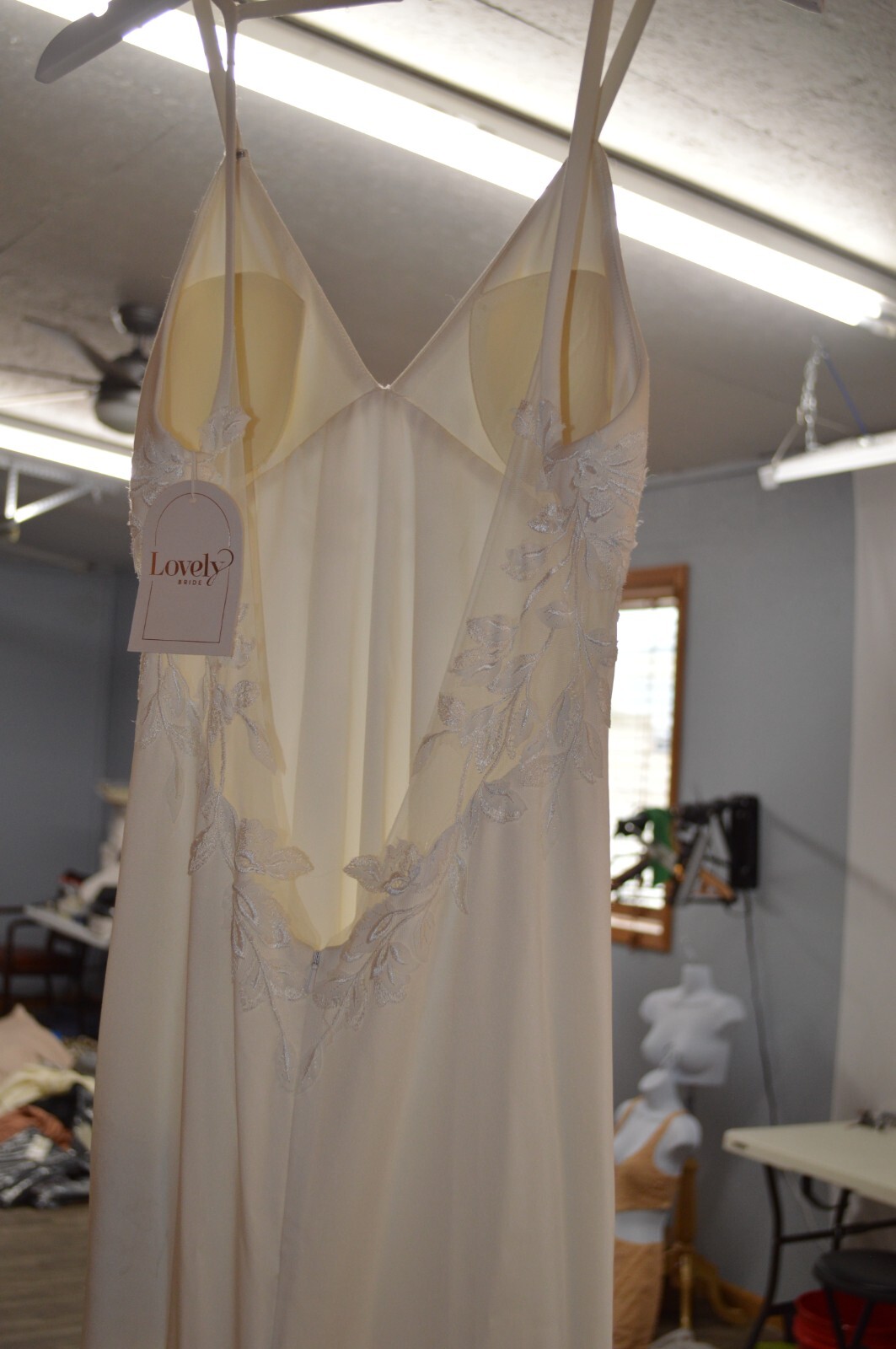 NEW Lovers Society Faye Off White Satin Wedding Gown UK 12/US 8