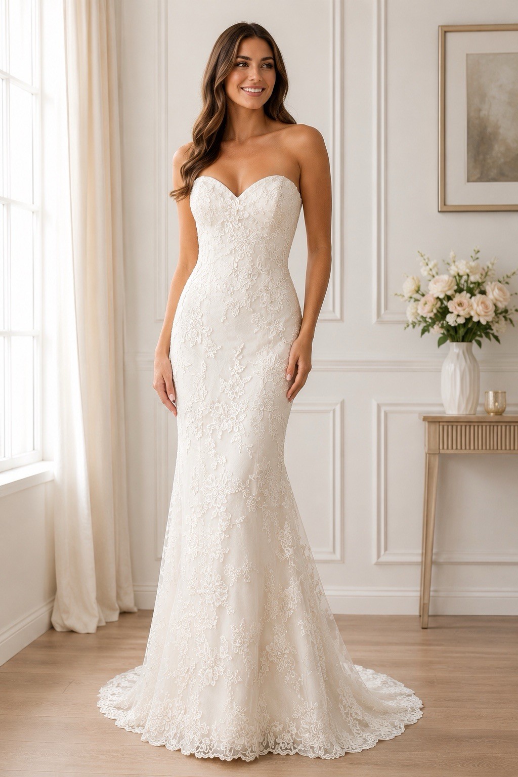 Casablanca Bridal Style# 2022 Wedding Dress Sz 10 Champagne Ivory Lace Gown