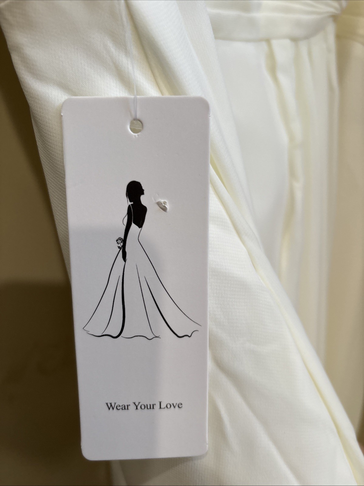 NWT Ivory Wedding Dress Flutter Sleeves Lace Up Back Pockets Romantic Bridal