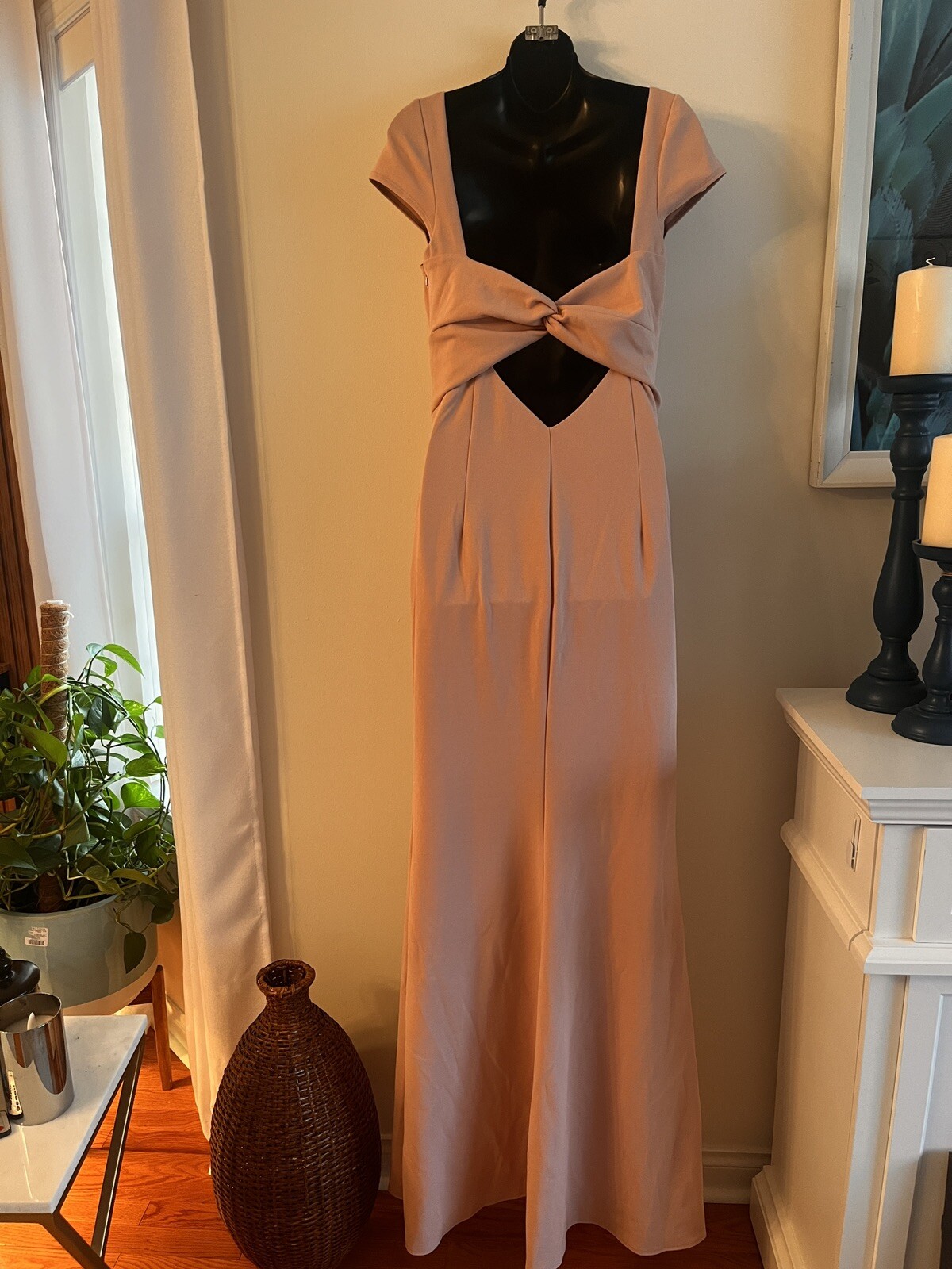 BHLDN Madison Maxi Dress Gown by Katie May Size 10 Pink Nude Grad Dress