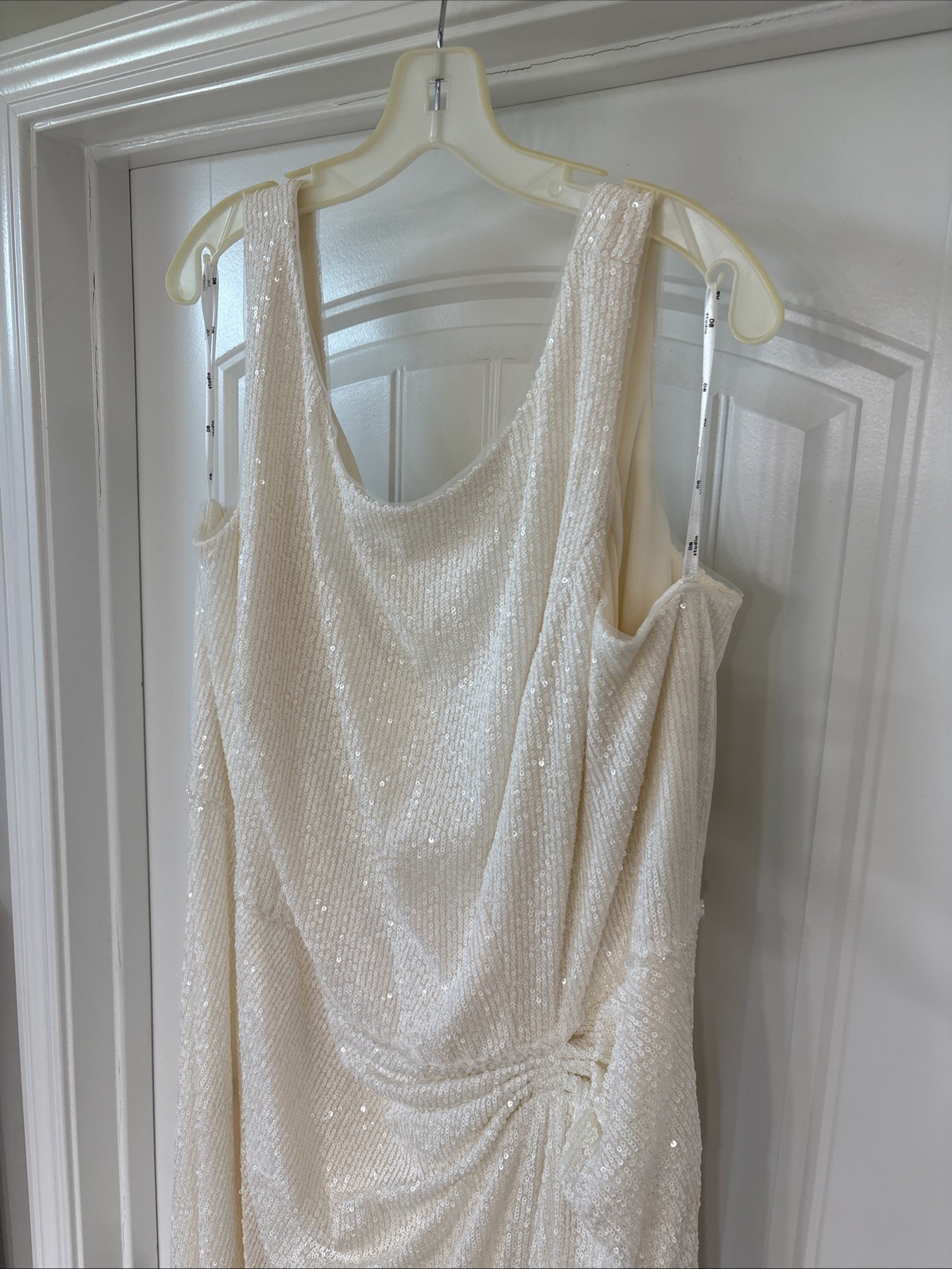 David’s Bridal Sequin A-line Scoop-Back Sequin Wedding Dress In Ivory