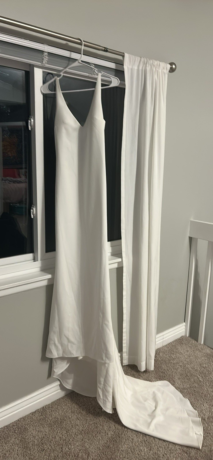 Women’s Wedding Dress With Long White Trail Beautiful