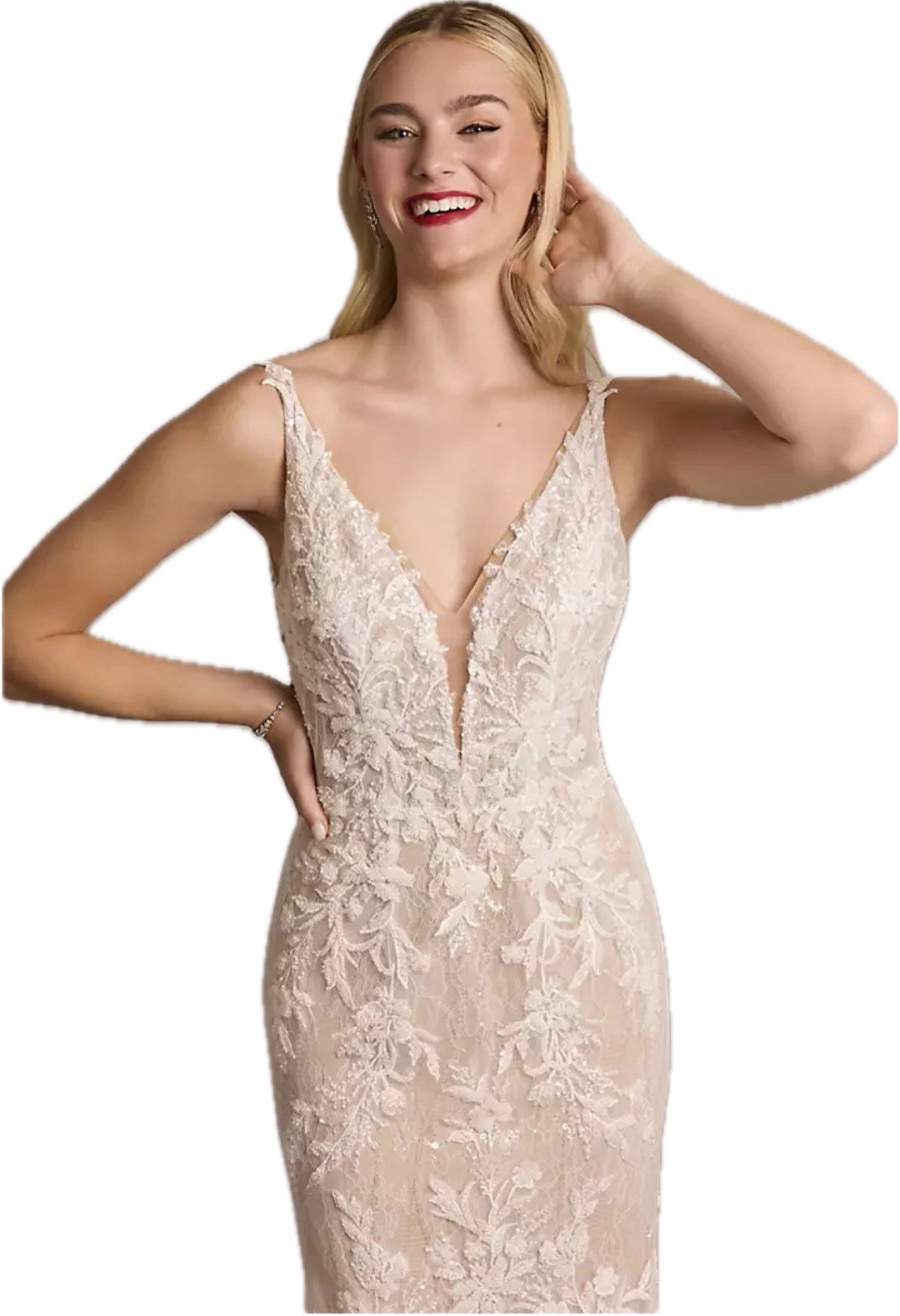 NWT DESIGNER WEDDING DRESS – GALINA SIGNATURE – Backless, Mermaid Gown