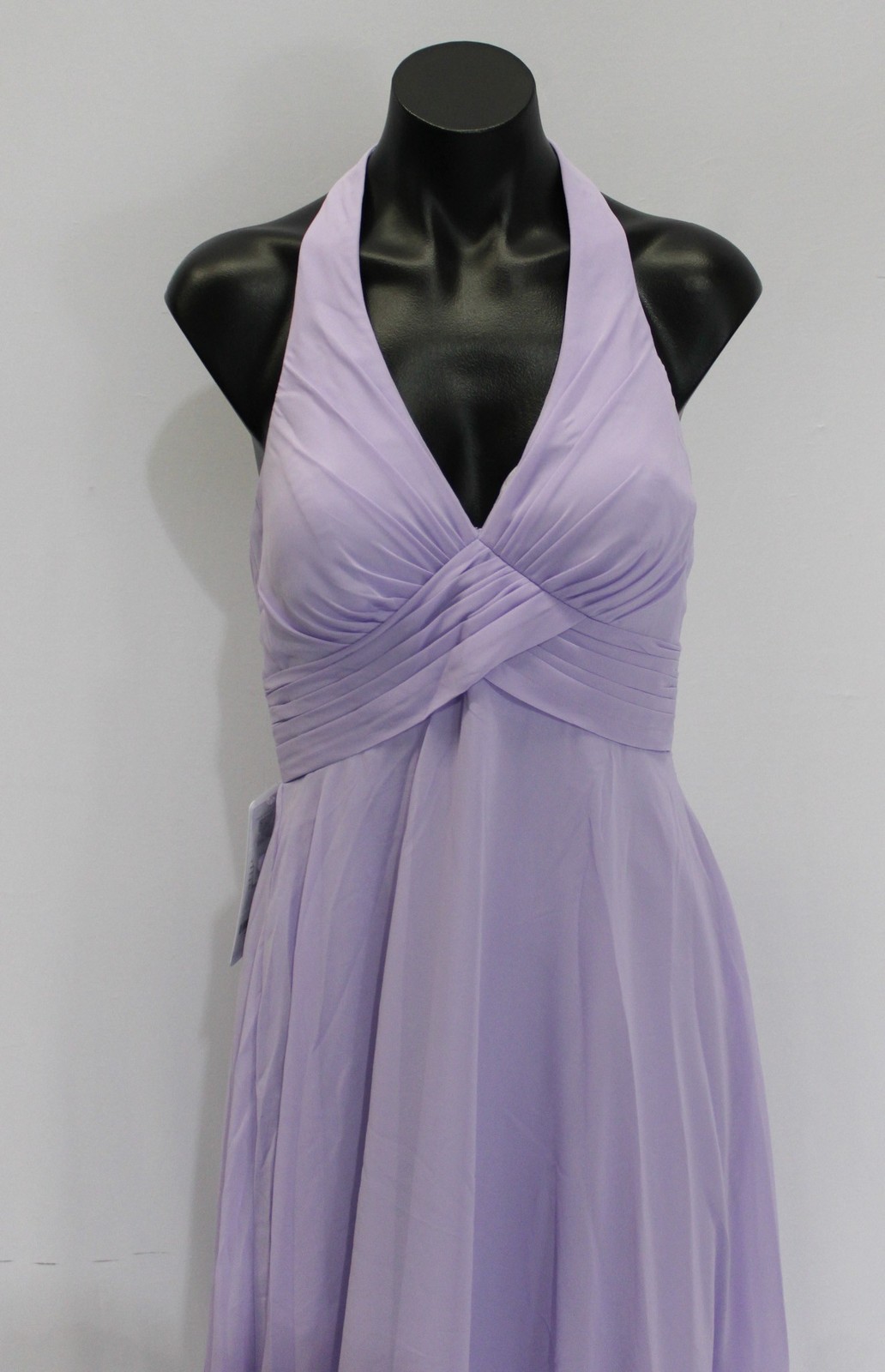 Azazie Women’s Tessie A-Line V-Neck Pleated Chiffon Dress AP2 Lilac Size: A6 NWT