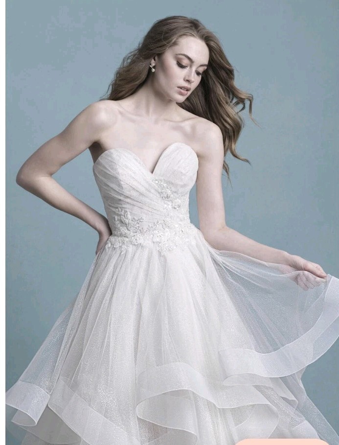 Allure Couture Style 9777 Sz 12 Sopsticated Shimmer Princess Wedding Gown