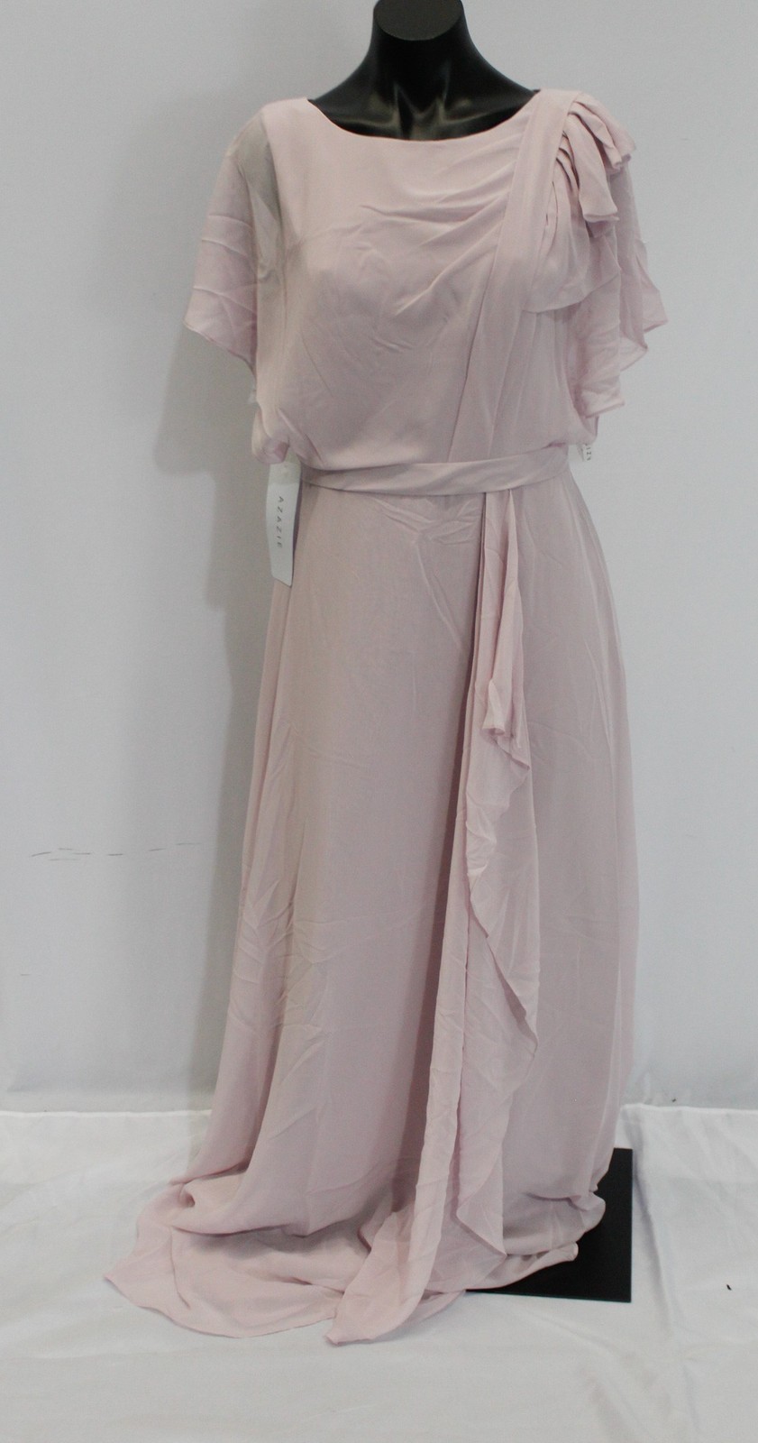 Azazie Women’s Aaliyah A-Line Scoop Pleated Chiffon Dress AP2 Frosted Lilac A8