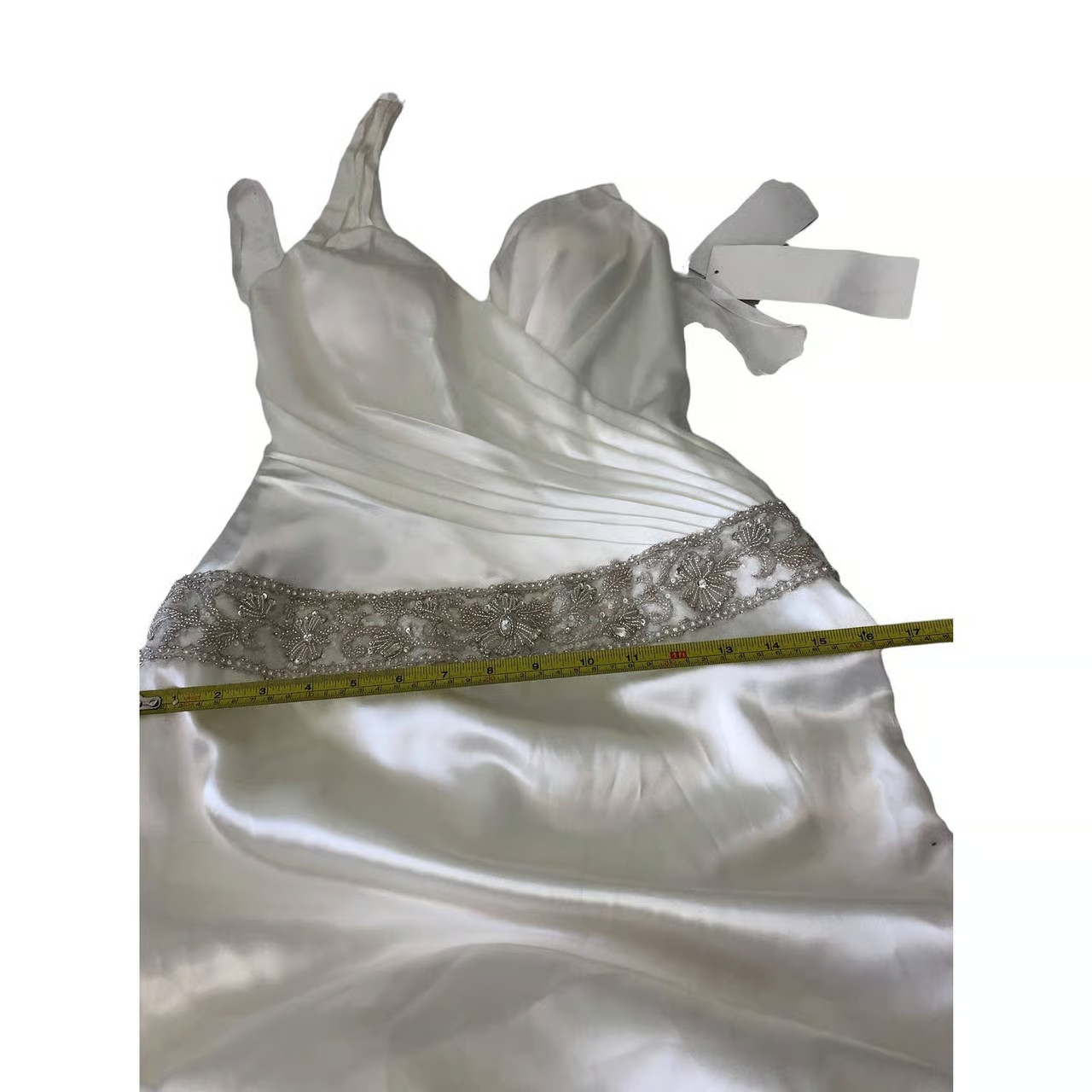 NWT Galina Signature Charmeuse Wedding Dress Surplice Bodice Ivory White 0P