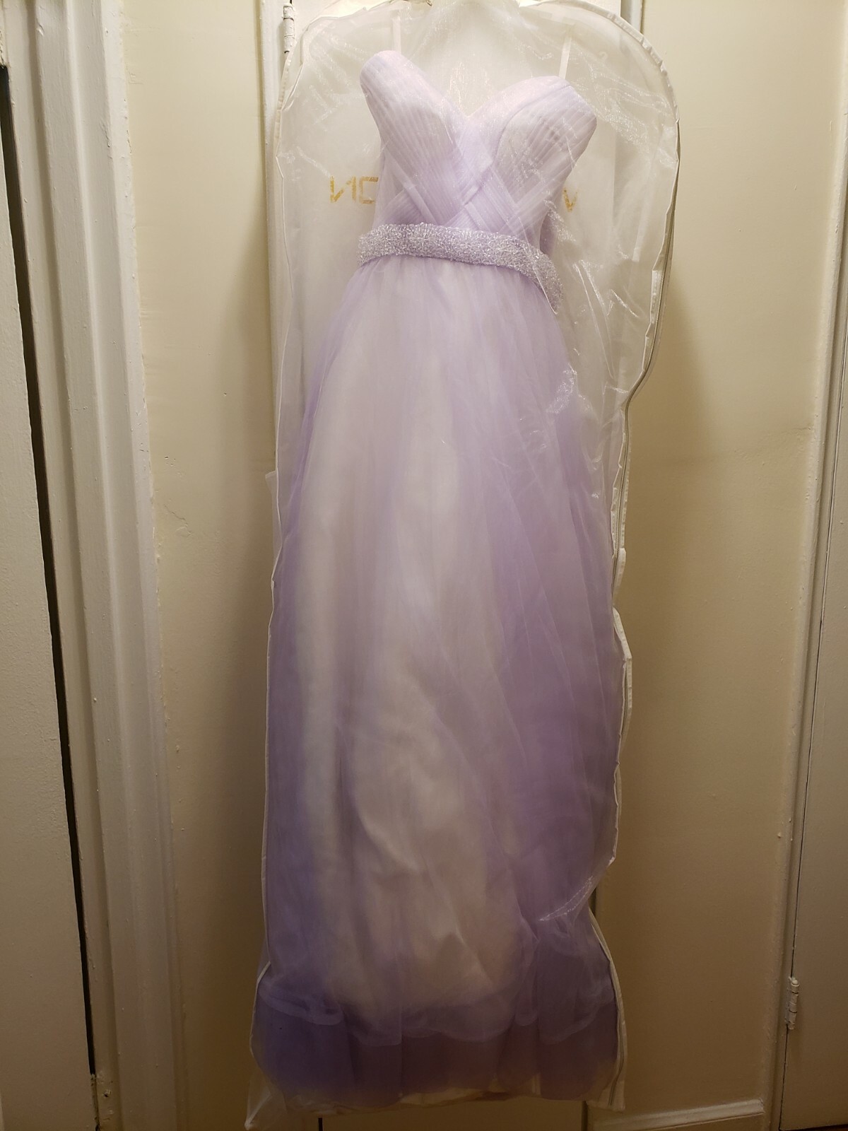 Wedding Dress A-Line Bridal Lace Adjustable Size Back Sleeveless Corset Purple
