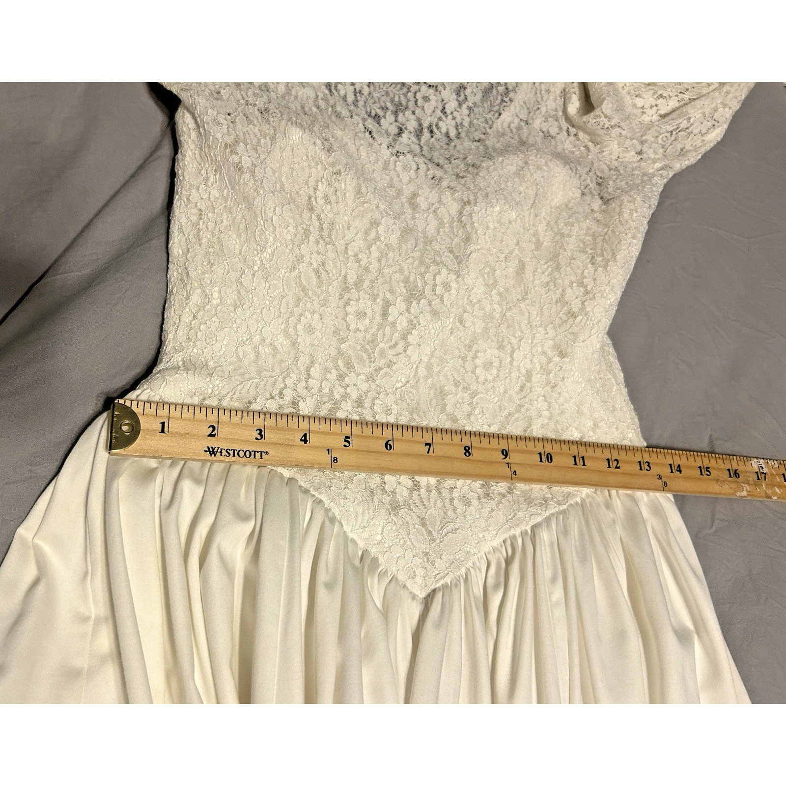 Vintage 1980s Laura Ashley Wedding Dress USA 10 Lace Prairie Made in England VGC