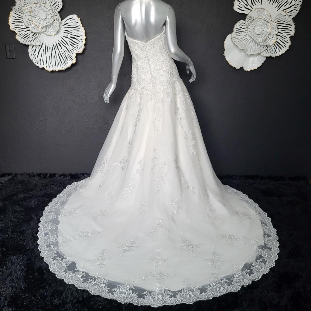 NWT~$1599~DA VINCI~SZ 6~IVORY STRAPLESS EMBELLISHED BALL GOWN WEDDING DRESS