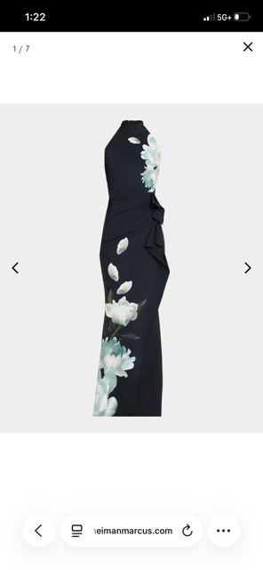 Chiara Boni La Petite Robe Gudrum Trumpet Gown Black Floral Gorgeous 14US/50IT
