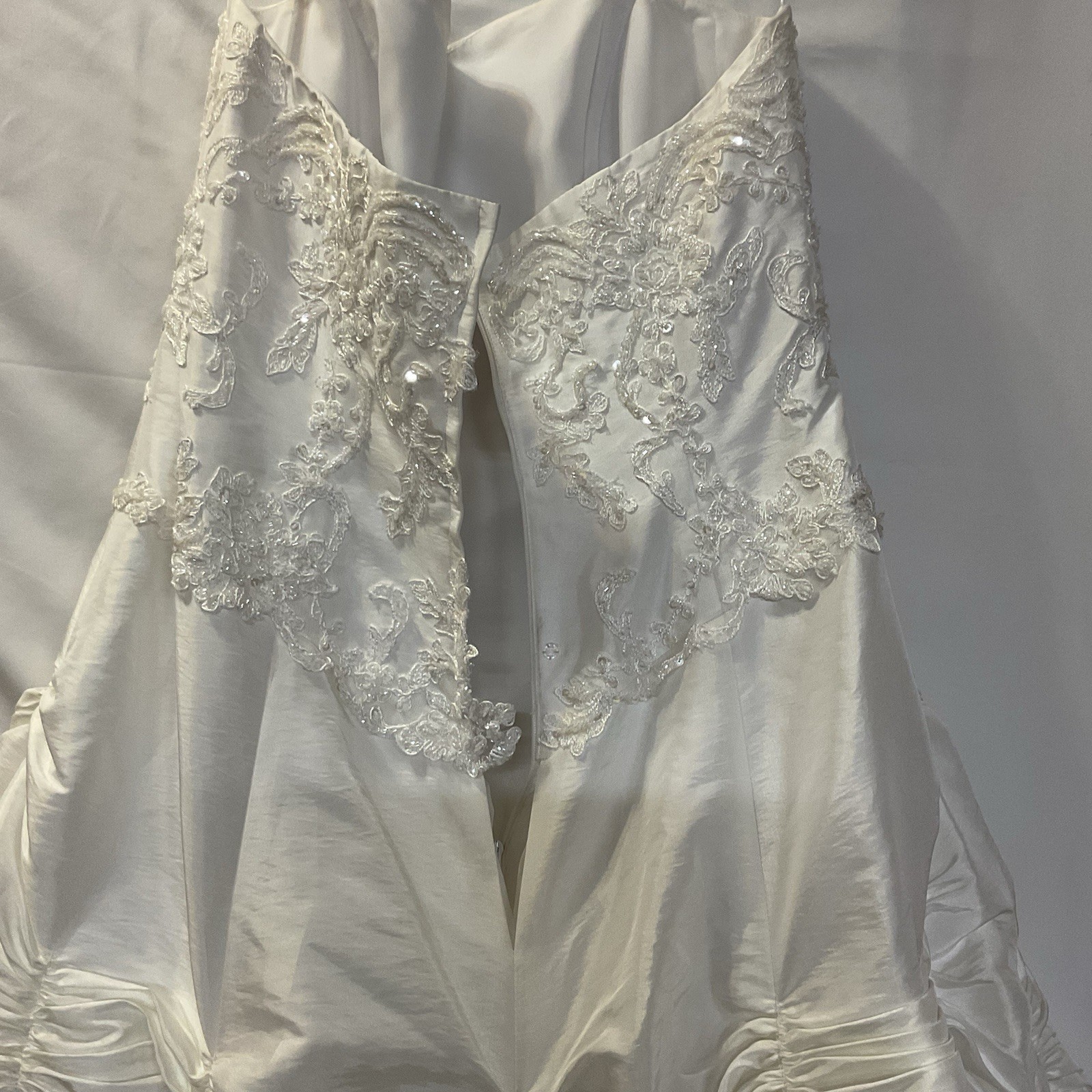 David’s Bridal T9252 Wedding Dress Strapless Pick-Up Ball Gown White Size 10