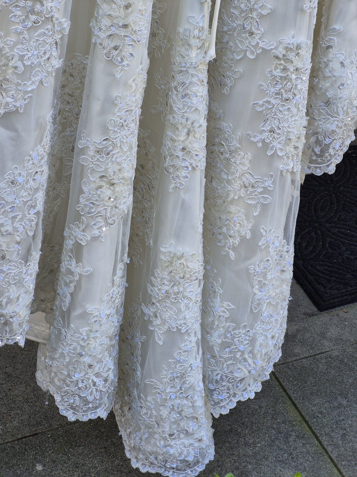 Maggie Sottero Ivory Sequince Embroidered Strapless Taffeta Wedding Dress 8