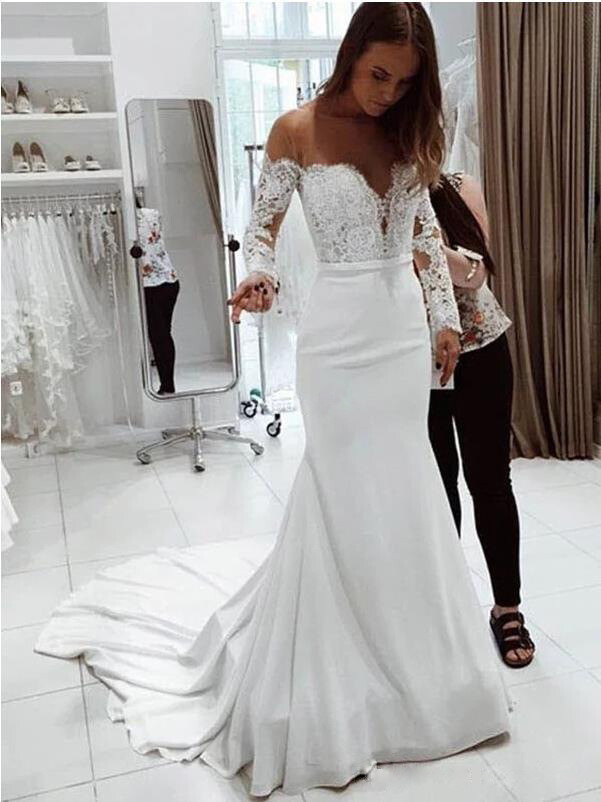 HOT 2023 New Selling Bridal Dress Off Shoulder Women’s Long Lace Wedding Dress