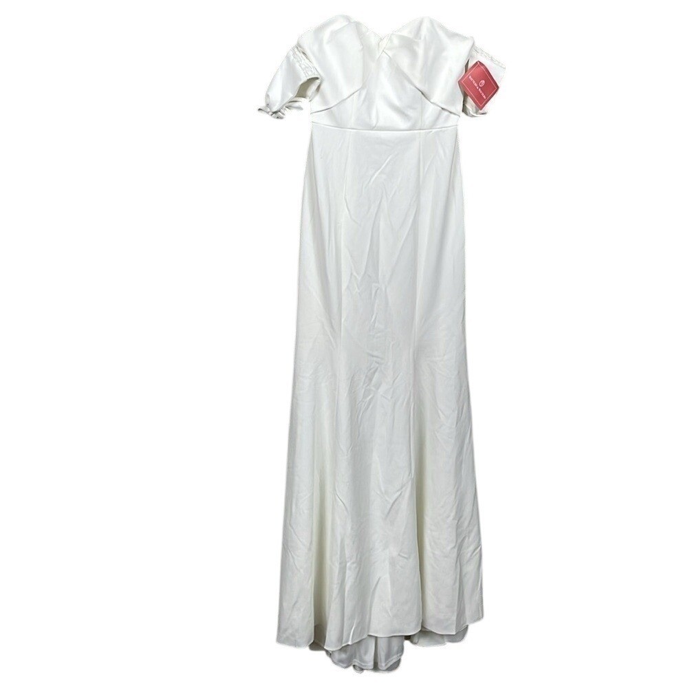 Watters & Watters Ivory Off-the-Shoulder Bow Sleeve Wedding Gown Dress NEW 18W