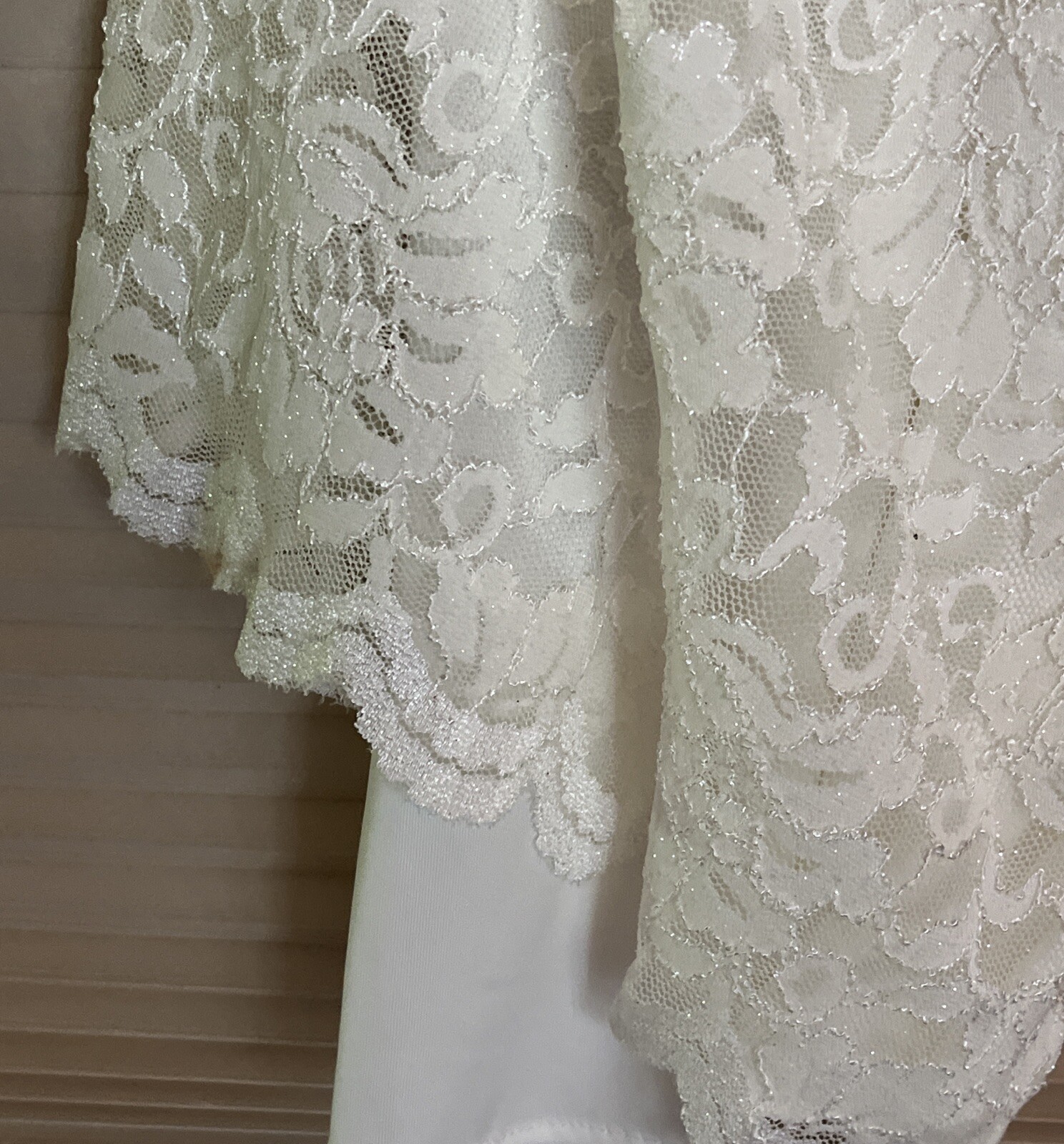 Davids Bridal DB Studio Tea Length Wedding Dress Ivory Size 4 Lace & Jewels
