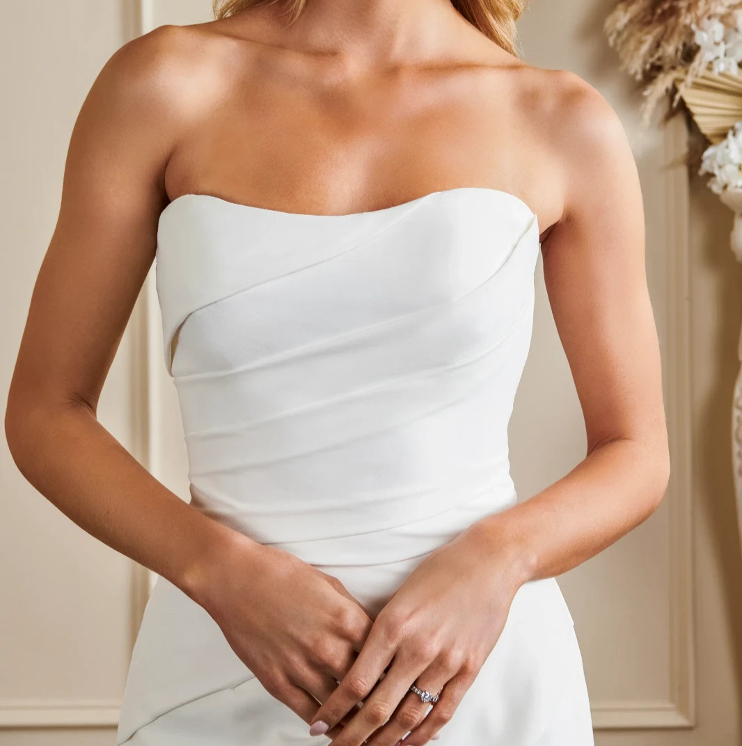 Kelly Faetanini Sutton Wedding Dress 12 Fit & Flare All White Crepe Tulle $5,000