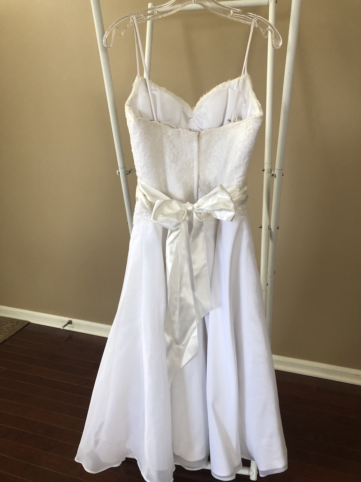 2be White Tea Length Wedding Dress Size 8