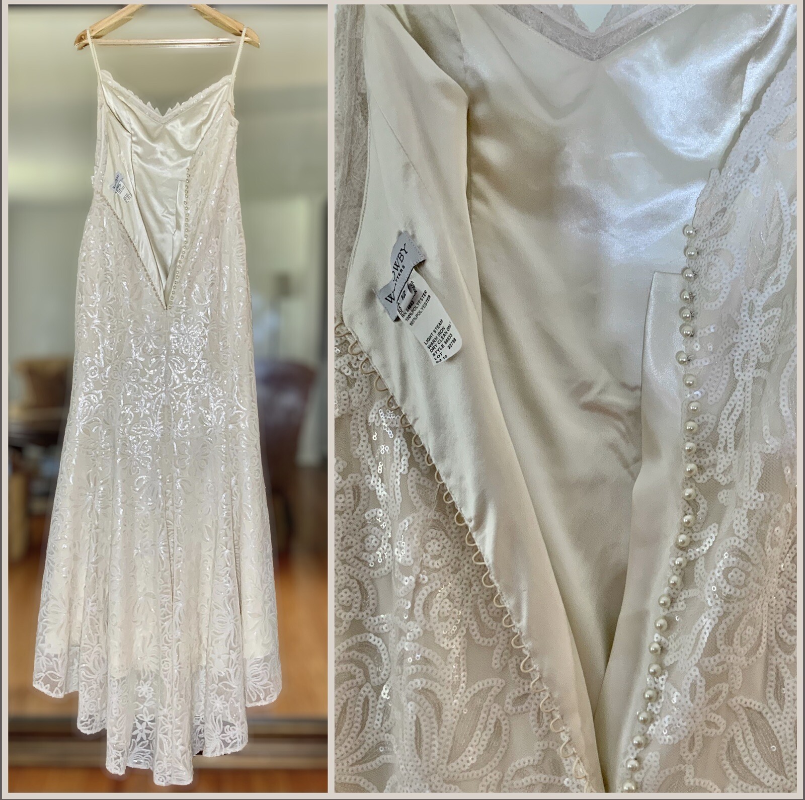 Willowby by Watters Fully Lace Pearl Button Seychelles Wedding Gown/Dress Size M